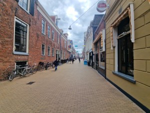 
                            <b>Winkelstraat met fietsen, voetgangers en historische bakstenen gebouwen.</b><br>
                                                        <b>ISO:</b> 50 | <b>Sluitertijd:</b> 1/1458 | <b>Diafragma:</b> f/2.2 | <b>Datum:</b> 2025-05-26

                        