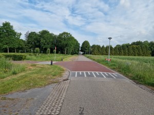 
                            <b>Kruising van fietspad en weg met rood asfalt en witte strepen.</b><br>
                                                        <b>ISO:</b> 50 | <b>Sluitertijd:</b> 1/5814 | <b>Diafragma:</b> f/1.8 | <b>Datum:</b> 2025-05-24

                        