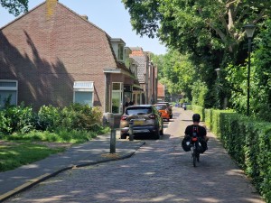 
                            <b>Fietser rijdt op de Parklaan in Enkhuizen langs geparkeerde auto's en huizen.</b><br>
                                                        <b>ISO:</b> 50 | <b>Sluitertijd:</b> 1/1008 | <b>Diafragma:</b> f/2.4 | <b>Datum:</b> 2025-07-02

                        