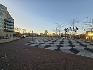 
                            <b>Geometrisch betegeld plein met kunstinstallatie en kale bomen.</b><br>
                                                        <b>ISO:</b> 50 | <b>Sluitertijd:</b> 1/299 | <b>Diafragma:</b> f/2.2 | <b>Datum:</b> 2025-11-17

                        
