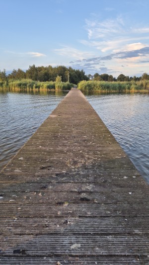 Houten steiger over het Oldambtmeer